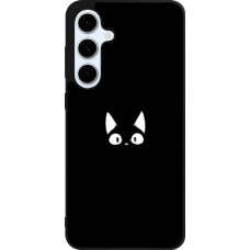 Samsung Galaxy S24 FE Case Hülle - Silikon schwarz Funny cat on black