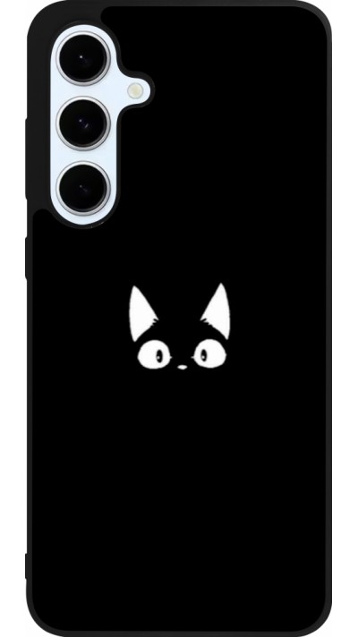 Samsung Galaxy S24 FE Case Hülle - Silikon schwarz Funny cat on black