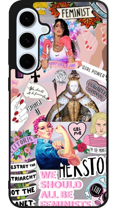 Samsung Galaxy S24 FE Case Hülle - Silikon schwarz Girl Power Collage