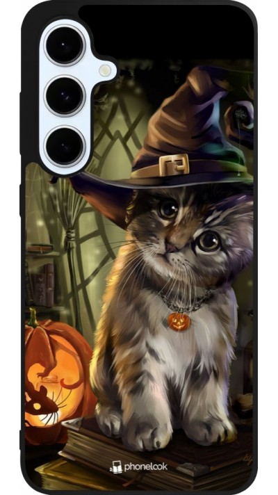 Samsung Galaxy S24 FE Case Hülle - Silikon schwarz Halloween 21 Witch cat