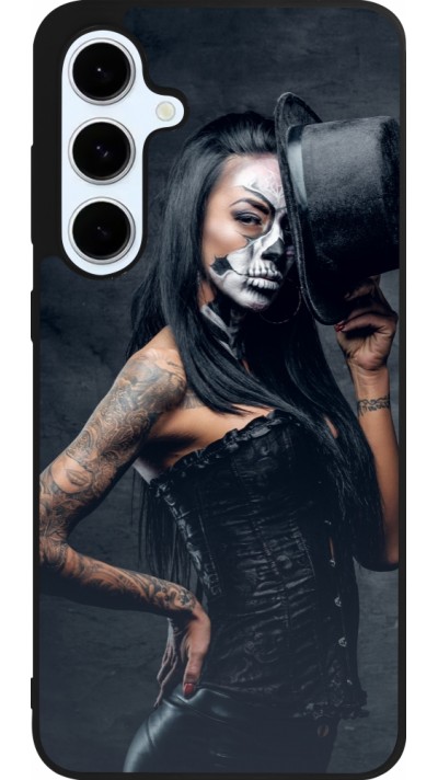 Samsung Galaxy S24 FE Case Hülle - Silikon schwarz Halloween 22 Tattooed Girl