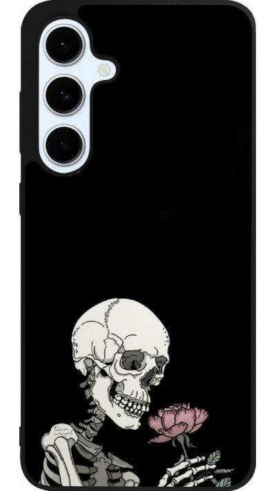 Samsung Galaxy S24 FE Case Hülle - Silikon schwarz Halloween 2023 rose and skeleton