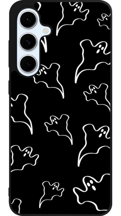 Samsung Galaxy S24 FE Case Hülle - Silikon schwarz Halloween 2024 black and white ghosts