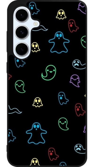 Samsung Galaxy S24 FE Case Hülle - Silikon schwarz Halloween 2024 colorful ghosts