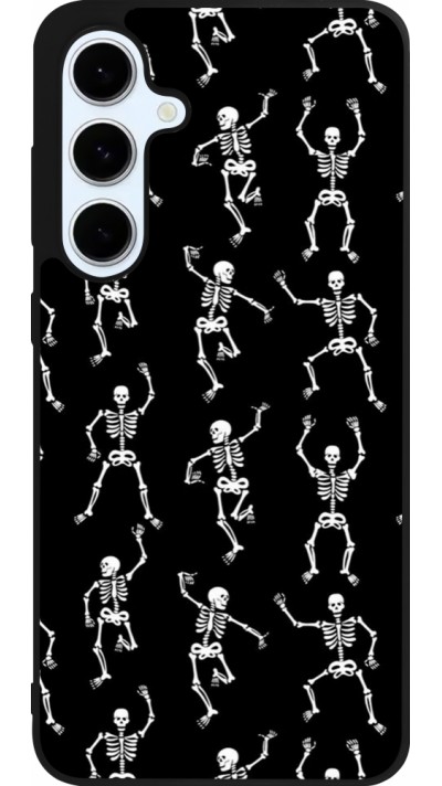 Samsung Galaxy S24 FE Case Hülle - Silikon schwarz Halloween 2024 dancing skeleton