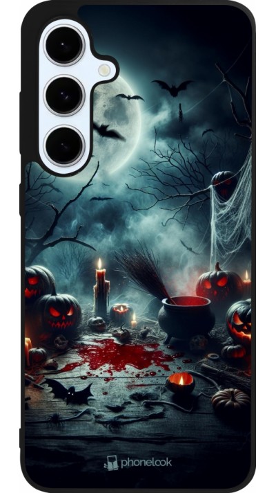 Samsung Galaxy S24 FE Case Hülle - Silikon schwarz Halloween 2024 Dunkler Mond