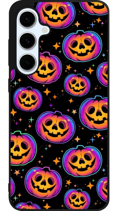 Samsung Galaxy S24 FE Case Hülle - Silikon schwarz Halloween 2024 rainbow pumpkins