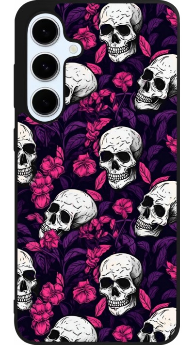 Samsung Galaxy S24 FE Case Hülle - Silikon schwarz Halloween 2024 romantic skulls