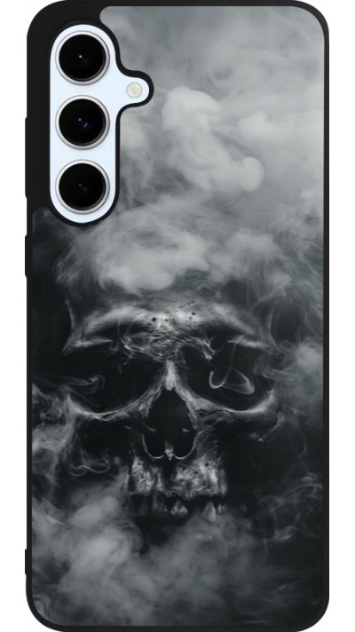 Samsung Galaxy S24 FE Case Hülle - Silikon schwarz Halloween 2024 smoky skull