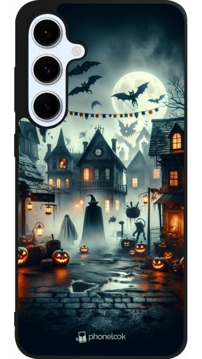 Samsung Galaxy S24 FE Case Hülle - Silikon schwarz Halloween Spukstadt