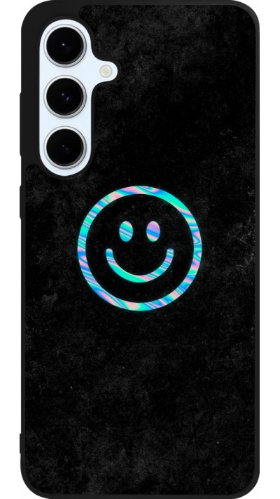 Samsung Galaxy S24 FE Case Hülle - Silikon schwarz Happy smiley irisirt