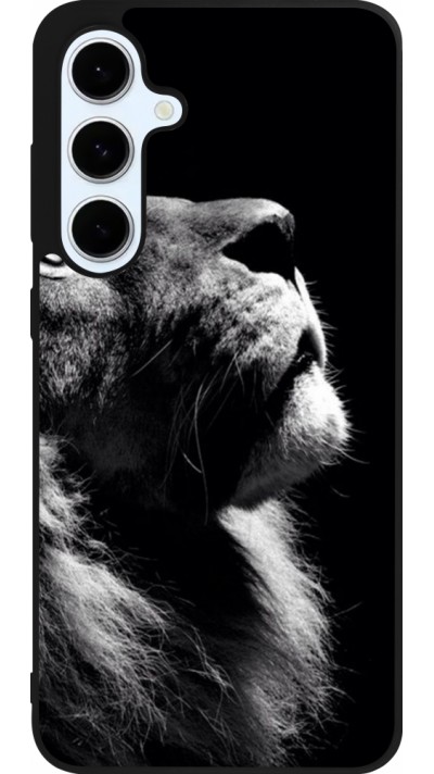 Samsung Galaxy S24 FE Case Hülle - Silikon schwarz Lion looking up