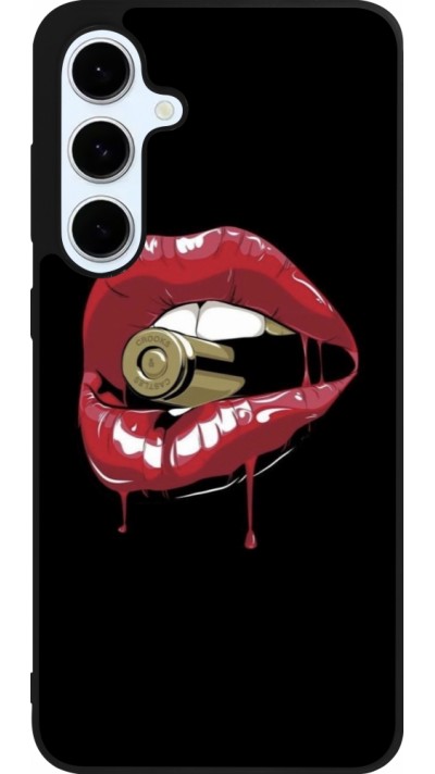 Samsung Galaxy S24 FE Case Hülle - Silikon schwarz Lips bullet