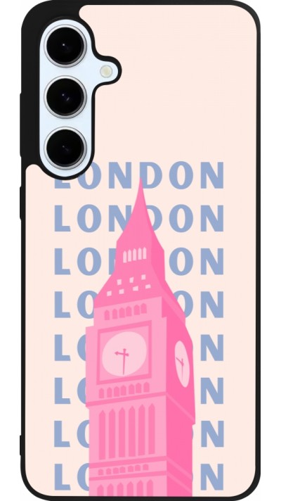 Samsung Galaxy S24 FE Case Hülle - Silikon schwarz London Pink Print