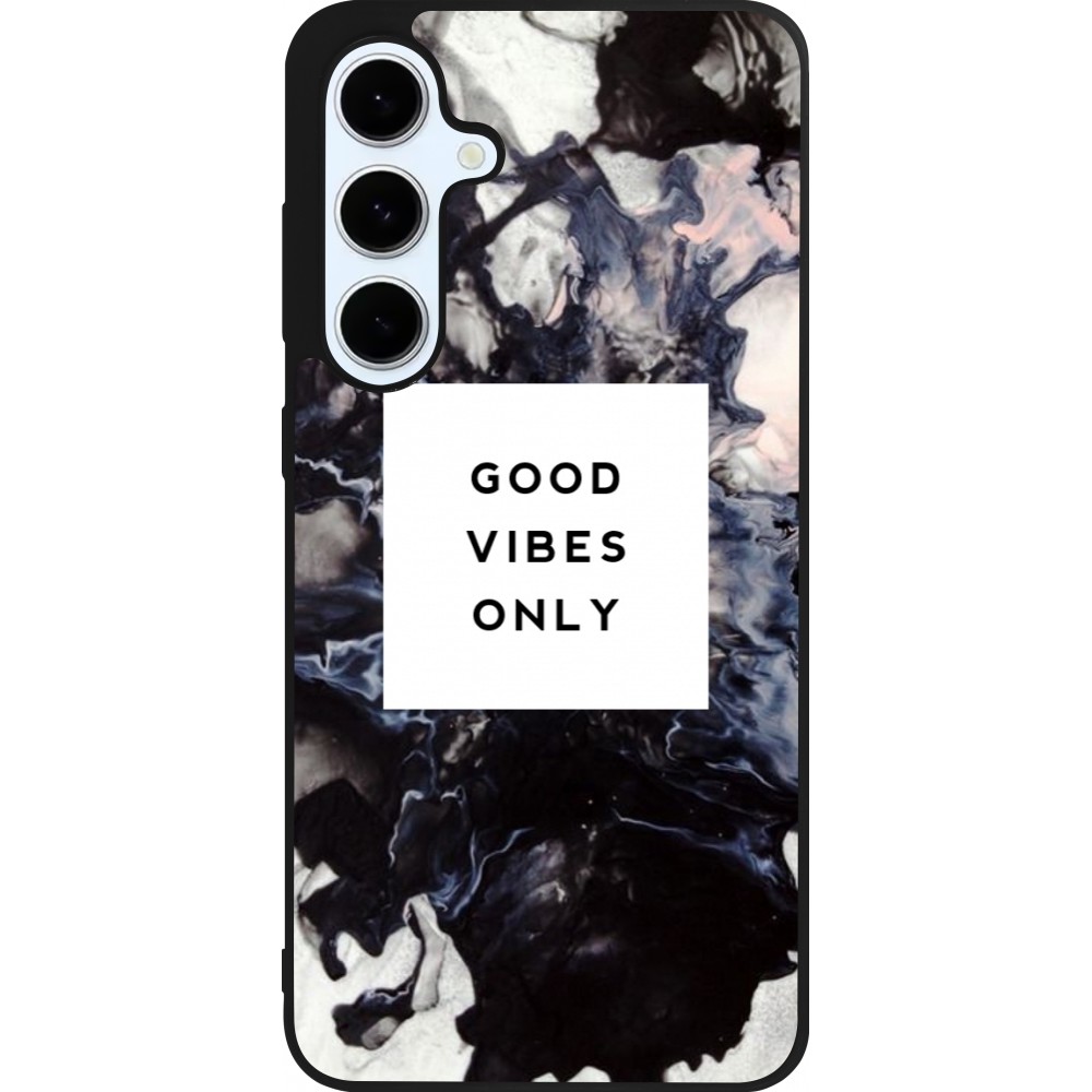 Samsung Galaxy S24 FE Case Hülle - Silikon schwarz Marble Good Vibes Only