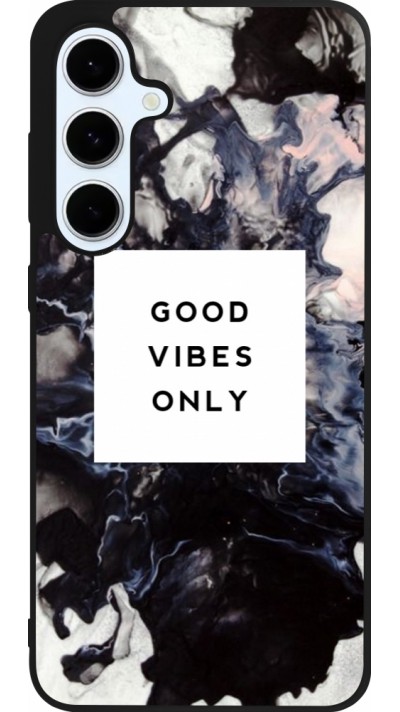 Samsung Galaxy S24 FE Case Hülle - Silikon schwarz Marble Good Vibes Only