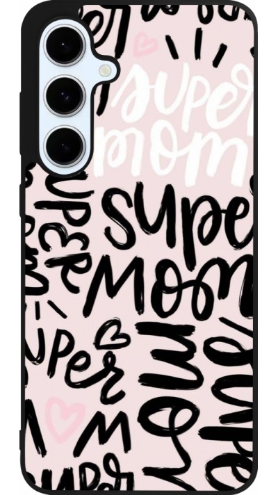 Samsung Galaxy S24 FE Case Hülle - Silikon schwarz Mom 2024 Super mom