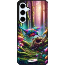 Samsung Galaxy S24 FE Case Hülle - Silikon schwarz Vogel Nest Wald