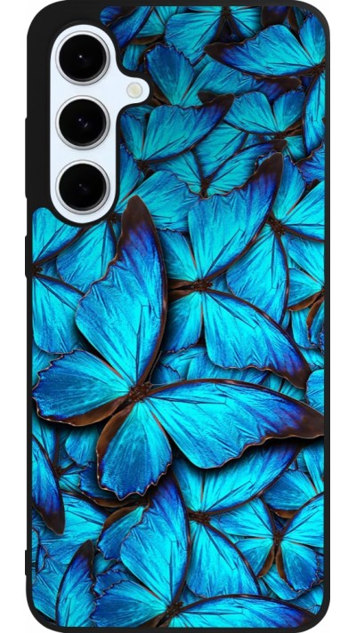 Samsung Galaxy S24 FE Case Hülle - Silikon schwarz Papillon bleu