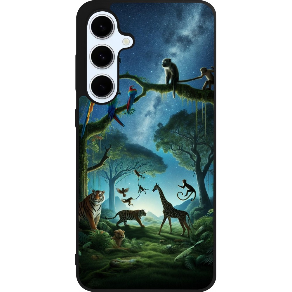 Samsung Galaxy S24 FE Case Hülle - Silikon schwarz Paradies der exotischen Tiere