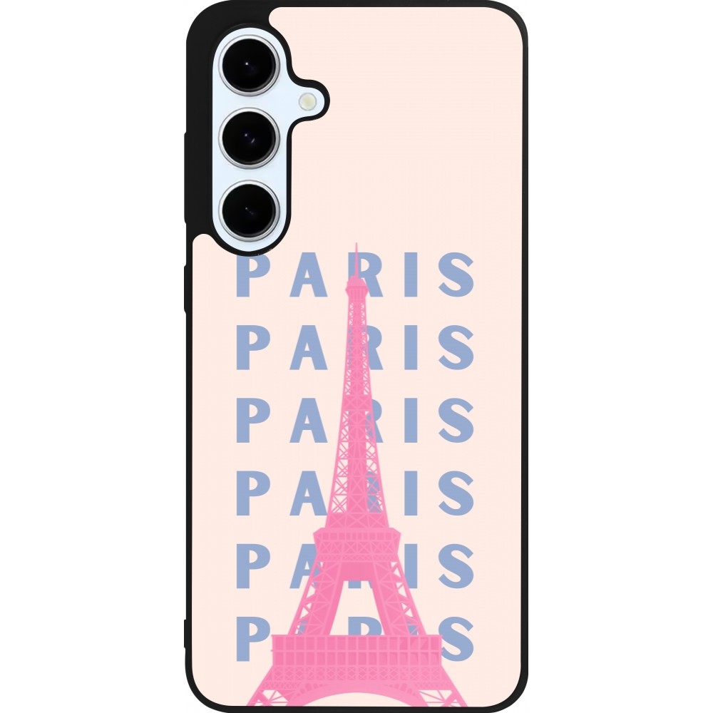 Samsung Galaxy S24 FE Case Hülle - Silikon schwarz Paris Pink Print