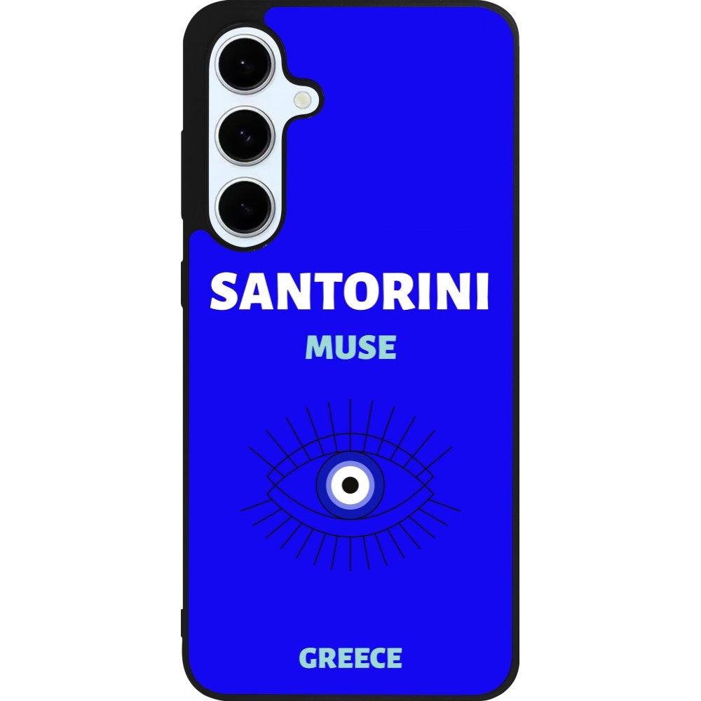 Samsung Galaxy S24 FE Case Hülle - Silikon schwarz Pop Summer Destination Santorini