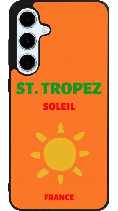 Samsung Galaxy S24 FE Case Hülle - Silikon schwarz Pop Summer Destination St-Tropez