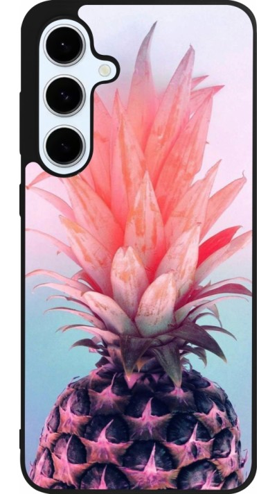 Samsung Galaxy S24 FE Case Hülle - Silikon schwarz Purple Pink Pineapple