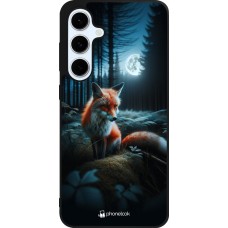 Samsung Galaxy S24 FE Case Hülle - Silikon schwarz Fuchs Mond Wald