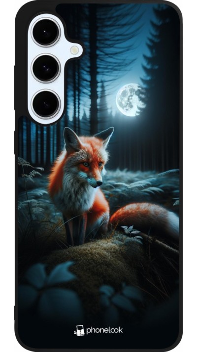 Samsung Galaxy S24 FE Case Hülle - Silikon schwarz Fuchs Mond Wald