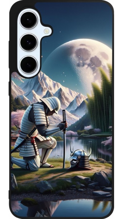 Samsung Galaxy S24 FE Case Hülle - Silikon schwarz Samurai Katana Mond