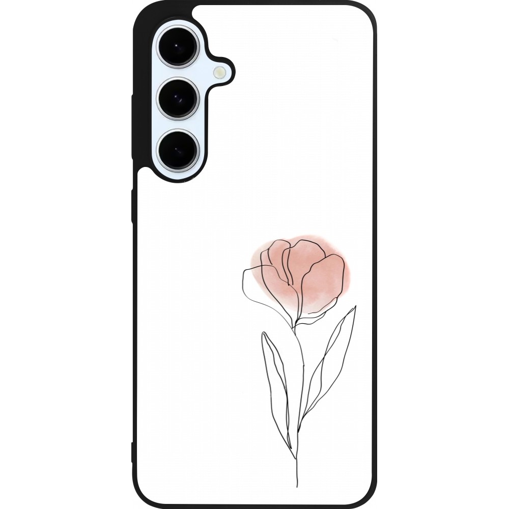 Coque Samsung Galaxy S24 FE - Silicone rigide noir Spring 23 minimalist flower