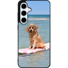 Samsung Galaxy S24 FE Case Hülle - Silikon schwarz Summer Dog on Paddle