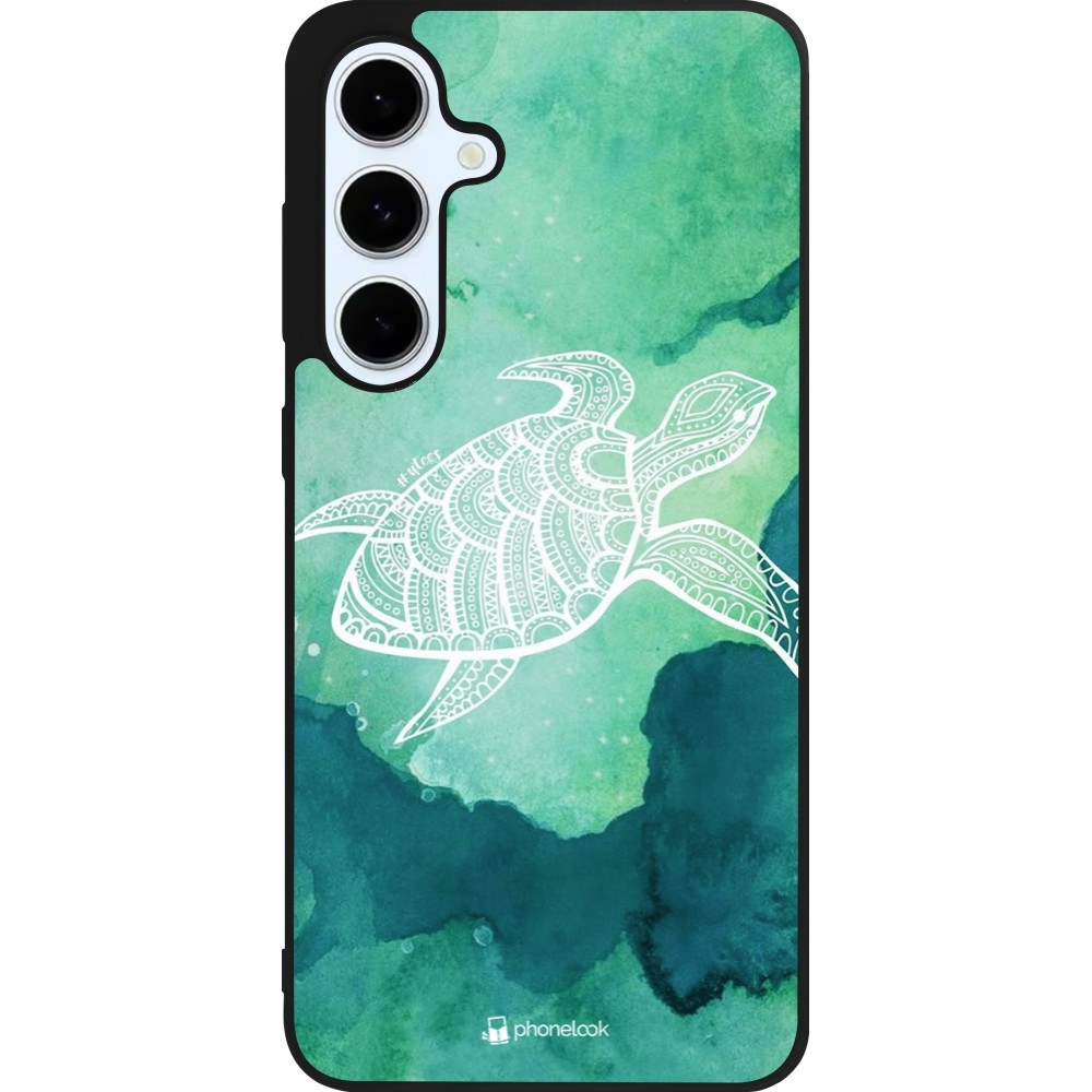 Samsung Galaxy S24 FE Case Hülle - Silikon schwarz Turtle Aztec Watercolor