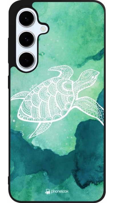 Samsung Galaxy S24 FE Case Hülle - Silikon schwarz Turtle Aztec Watercolor