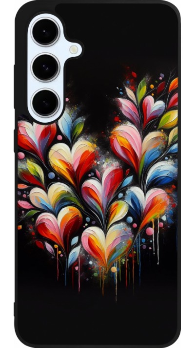 Samsung Galaxy S24 FE Case Hülle - Silikon schwarz Valentin 2024 Schwarzes Herz Abstrakt