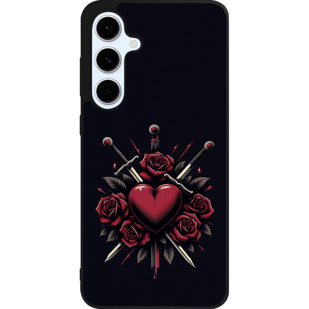 Samsung Galaxy S24 FE Case Hülle - Silikon schwarz Valentine 2024 gothic love