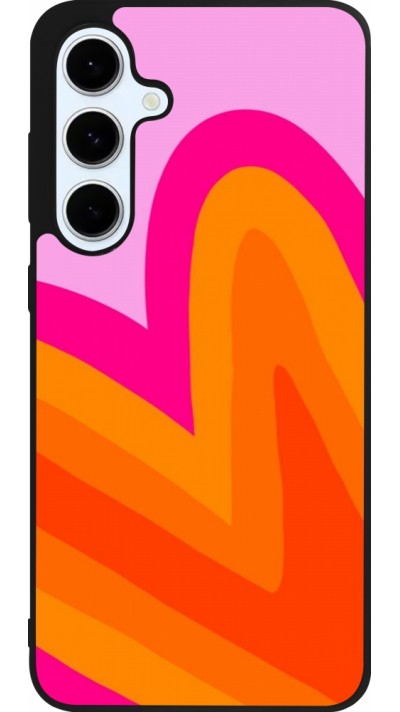 Coque Samsung Galaxy S24 FE - Silicone rigide noir Valentine 2024 heart gradient