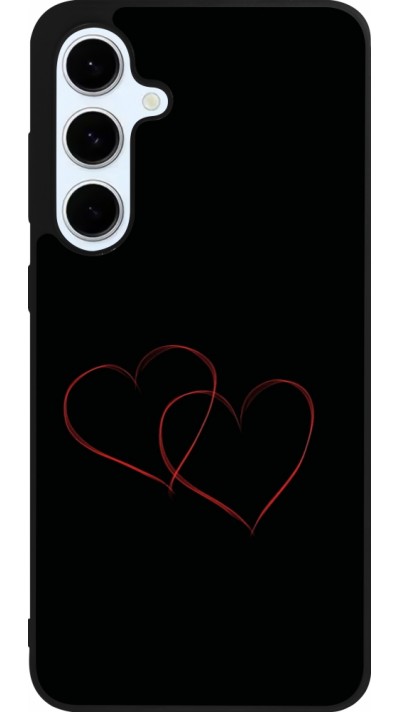 Coque Samsung Galaxy S24 FE - Silicone rigide noir Valentine 2023 attached heart