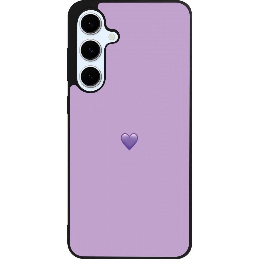 Samsung Galaxy S24 FE Case Hülle - Silikon schwarz Valentine 2023 purpule single heart