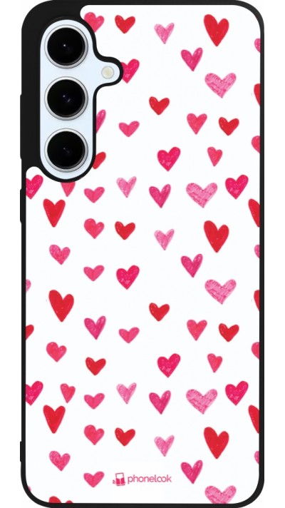 Samsung Galaxy S24 FE Case Hülle - Silikon schwarz Valentine 2022 Many pink hearts