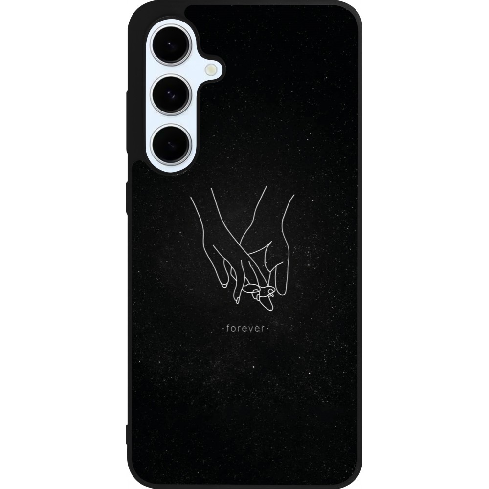 Samsung Galaxy S24 FE Case Hülle - Silikon schwarz Valentine 2023 hands forever