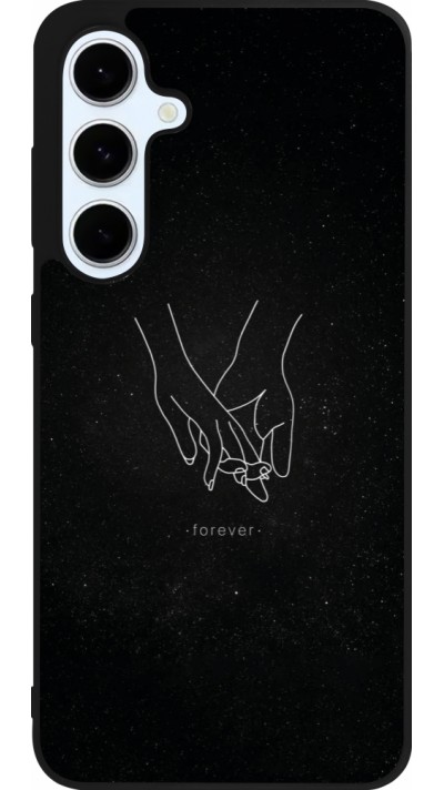 Samsung Galaxy S24 FE Case Hülle - Silikon schwarz Valentine 2023 hands forever