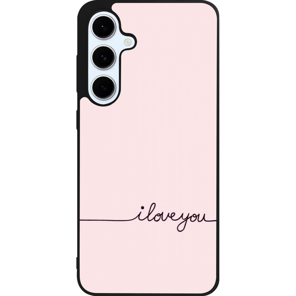 Samsung Galaxy S24 FE Case Hülle - Silikon schwarz Valentine 2023 i love you writing