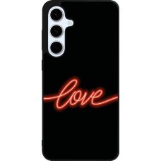 Samsung Galaxy S24 FE Case Hülle - Silikon schwarz Valentine 2023 neon love