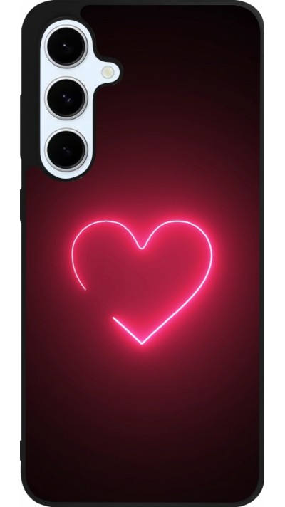 Samsung Galaxy S24 FE Case Hülle - Silikon schwarz Valentine 2023 single neon heart