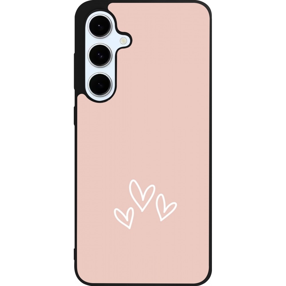 Samsung Galaxy S24 FE Case Hülle - Silikon schwarz Valentine 2023 three minimalist hearts