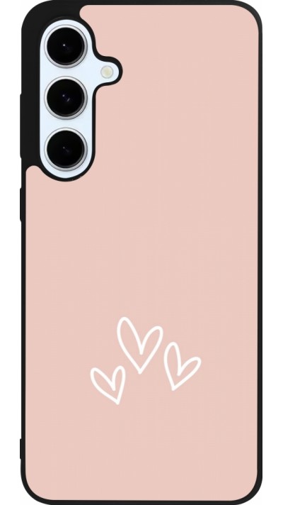 Samsung Galaxy S24 FE Case Hülle - Silikon schwarz Valentine 2023 three minimalist hearts