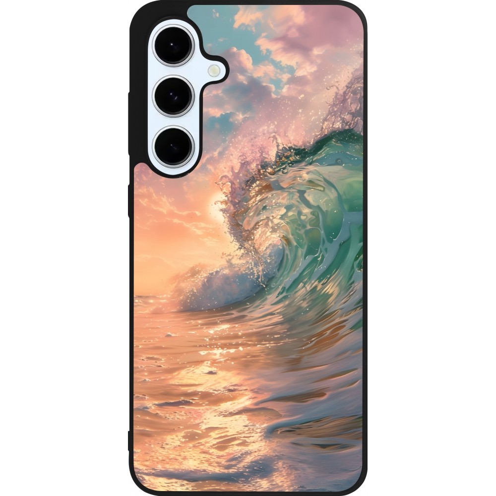 Samsung Galaxy S24 FE Case Hülle - Silikon schwarz Wave Sunset