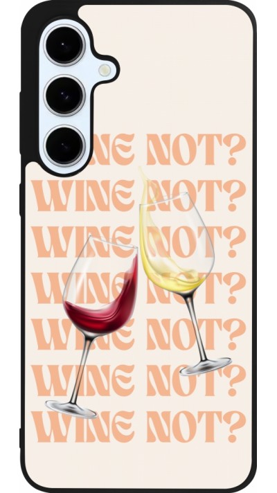 Coque Samsung Galaxy S24 FE - Silicone rigide noir Wine not